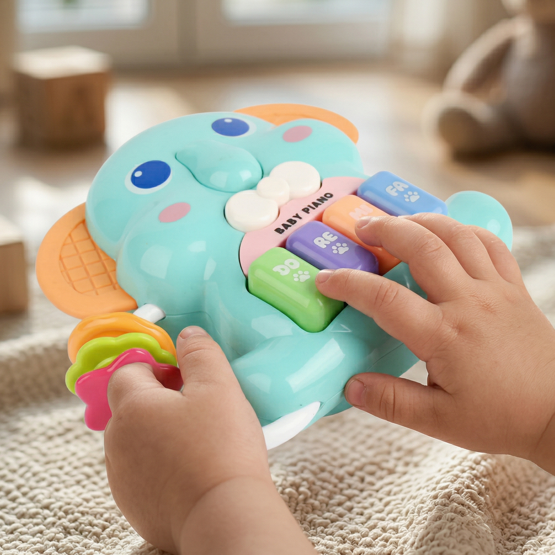 Elephant Baby Piano Rattle & Musical Toy