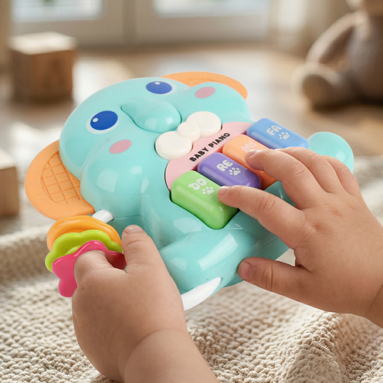 Elephant Baby Piano Rattle & Musical Toy