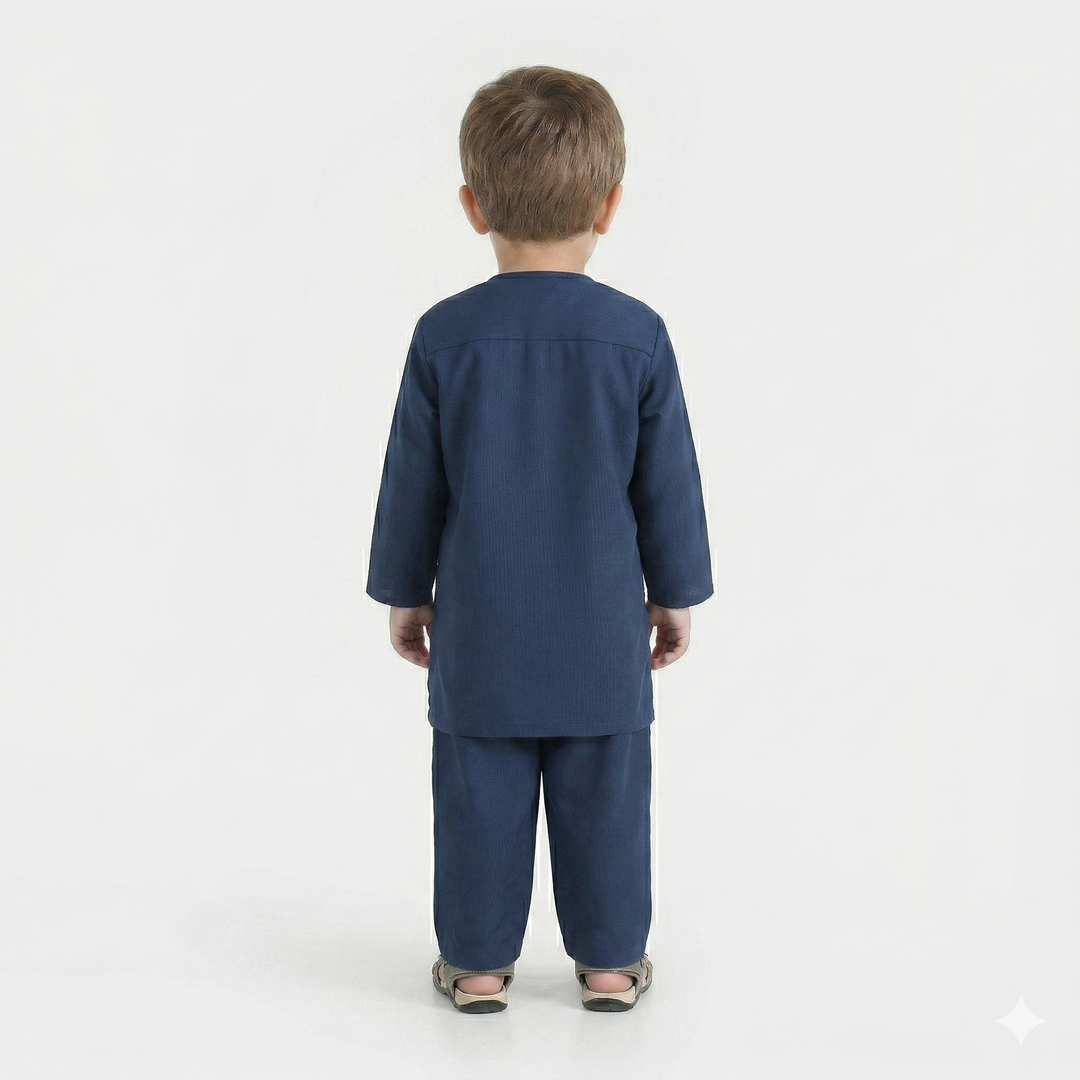 Infant Boys Poly Viscose Blended Suit 2 Piece (Blended) - Blue