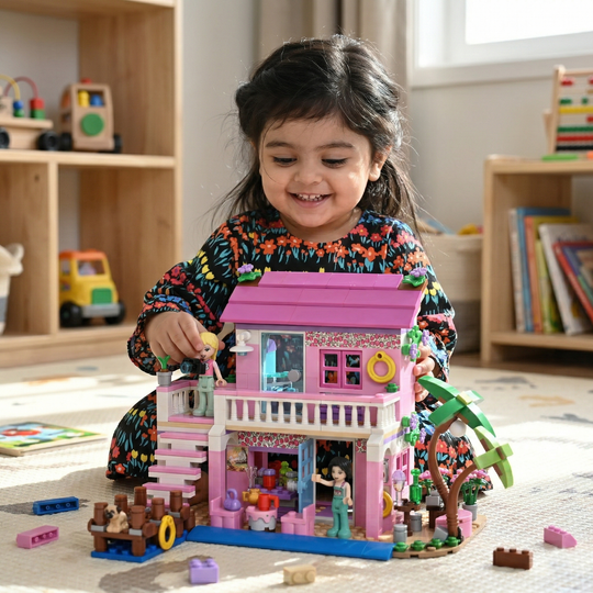 Girls Beach Villa Building Blocks Set
