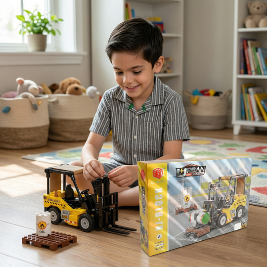 Construction Forklift Building Blocks Set