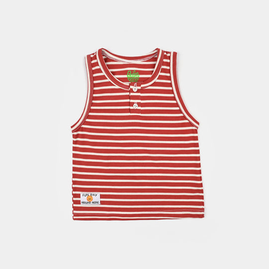 Infant Boys Yarn Dyed Sando Fun Day-RED