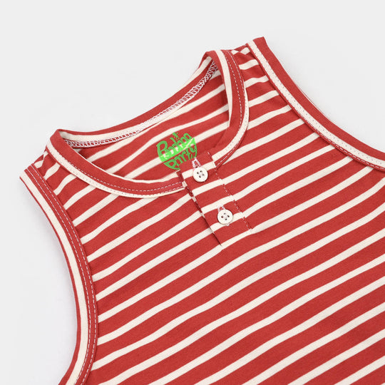 Infant Boys Yarn Dyed Sando Fun Day-RED