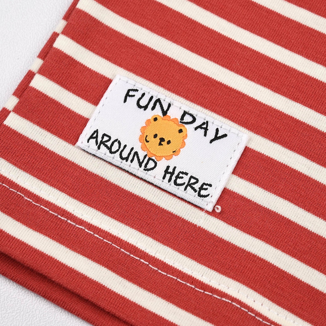 Infant Boys Yarn Dyed Sando Fun Day-RED