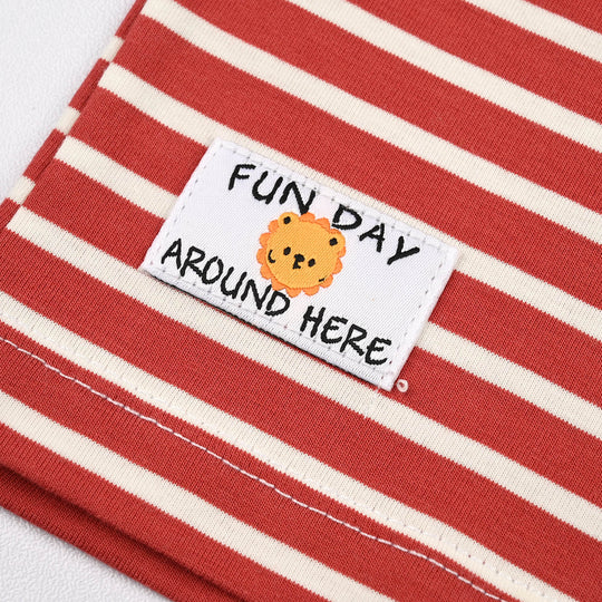 Infant Boys Yarn Dyed Sando Fun Day-RED
