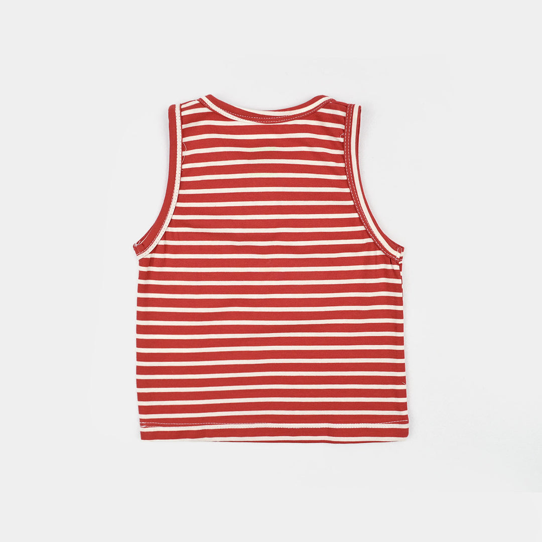 Infant Boys Yarn Dyed Sando Fun Day-RED