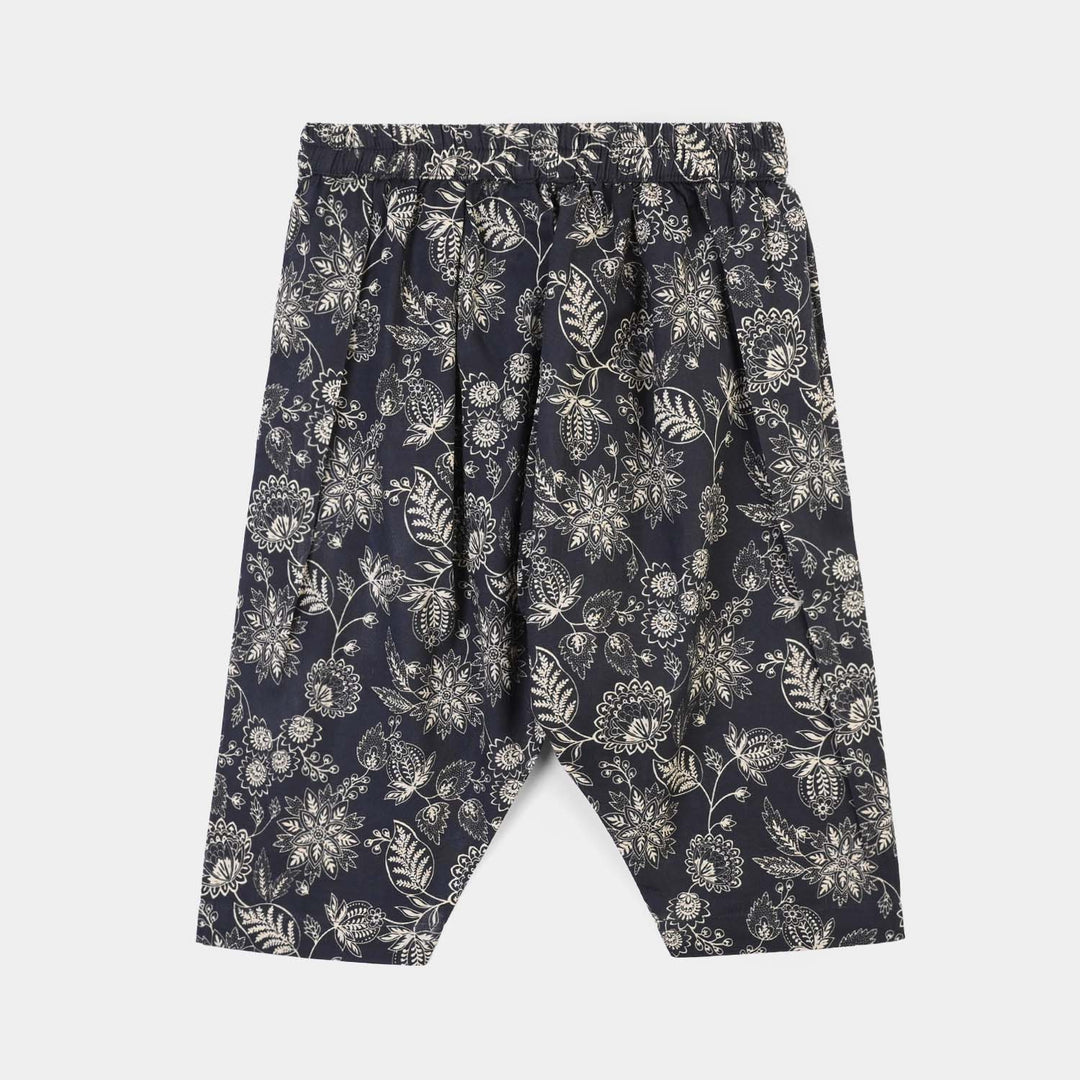 Infant Girls Cotton Slub Printed 2Pcs Monochrome-BLACK