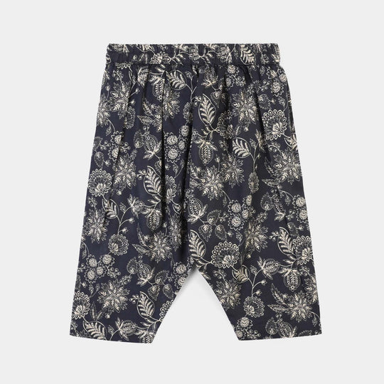 Infant Girls Cotton Slub Printed 2Pcs Monochrome-BLACK