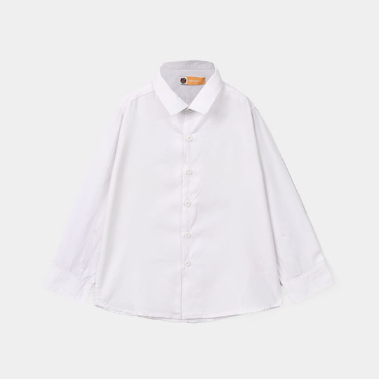 Boys Cotton Poplin Formal Shirt (White)