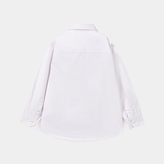 Boys Cotton Poplin Formal Shirt (White)