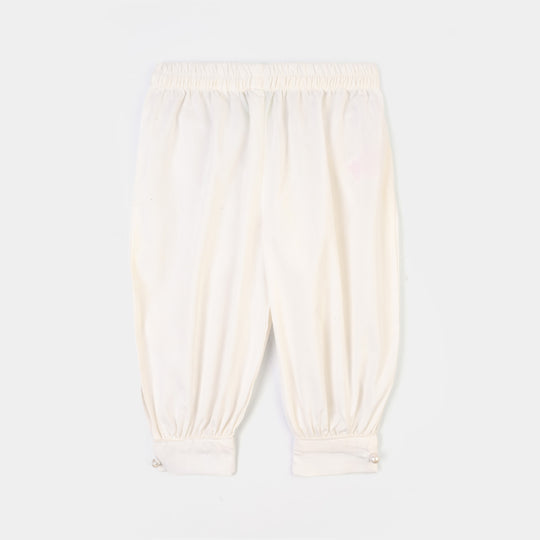 Infant Girls Cotton Harem Pant -WHITE