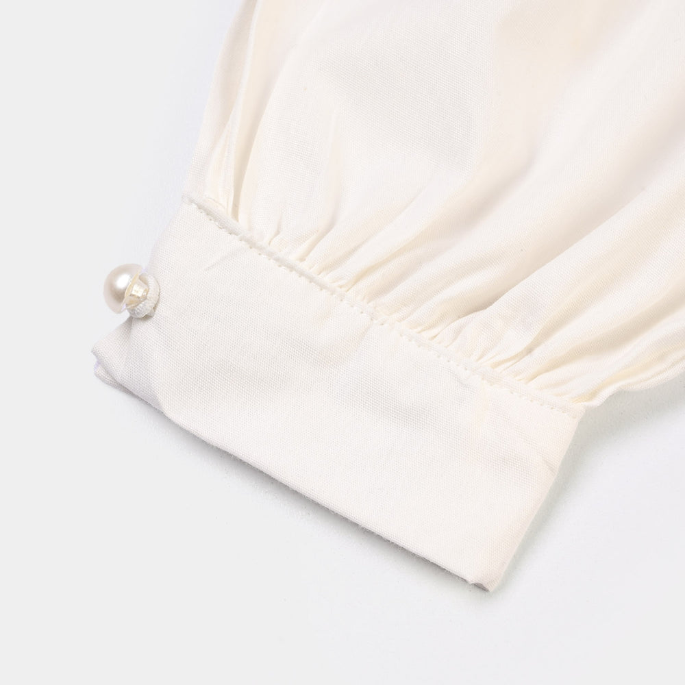 Infant Girls Cotton Harem Pant -WHITE