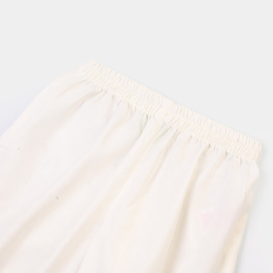 Infant Girls Cotton Harem Pant -WHITE