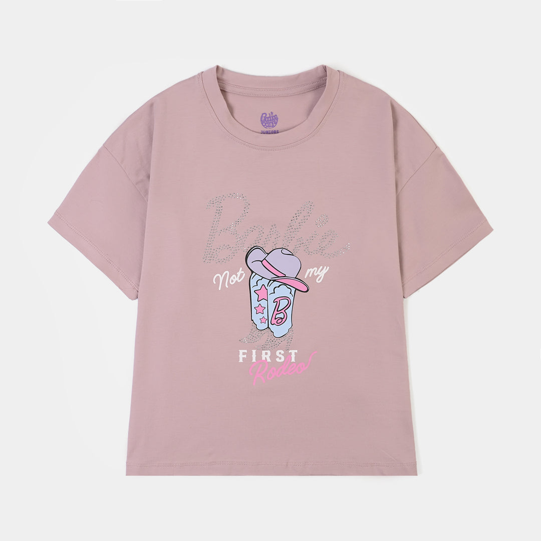 Girls Lycra Jersey T-Shirt H/S Character-Purple
