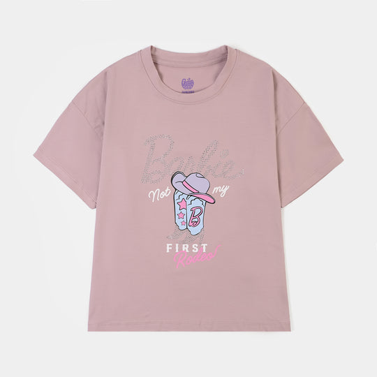 Girls Lycra Jersey T-Shirt H/S Character-Purple