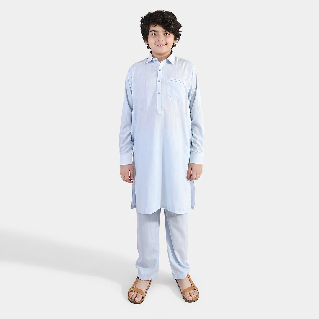 Boys Poly Viscose 2Piece Suit (Ice Melt)- Light Blue