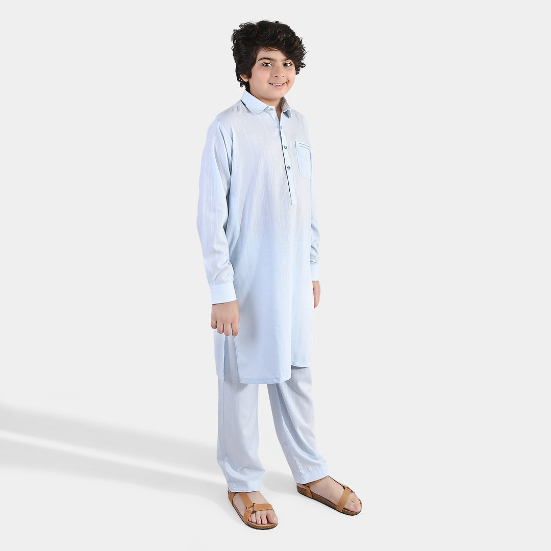Boys Poly Viscose 2Piece Suit (Ice Melt)- Light Blue