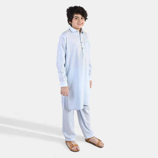 Boys Poly Viscose 2Piece Suit (Ice Melt)- Light Blue