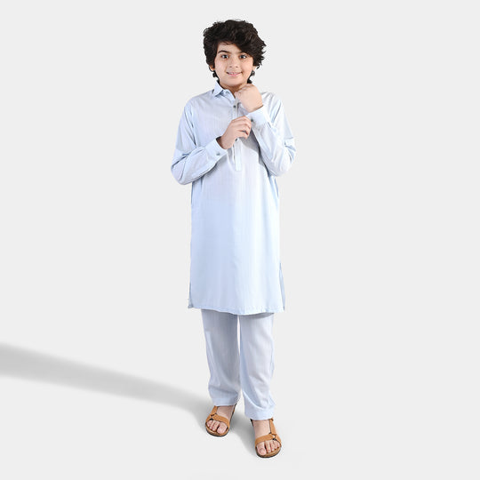 Boys Poly Viscose 2Piece Suit (Ice Melt)- Light Blue