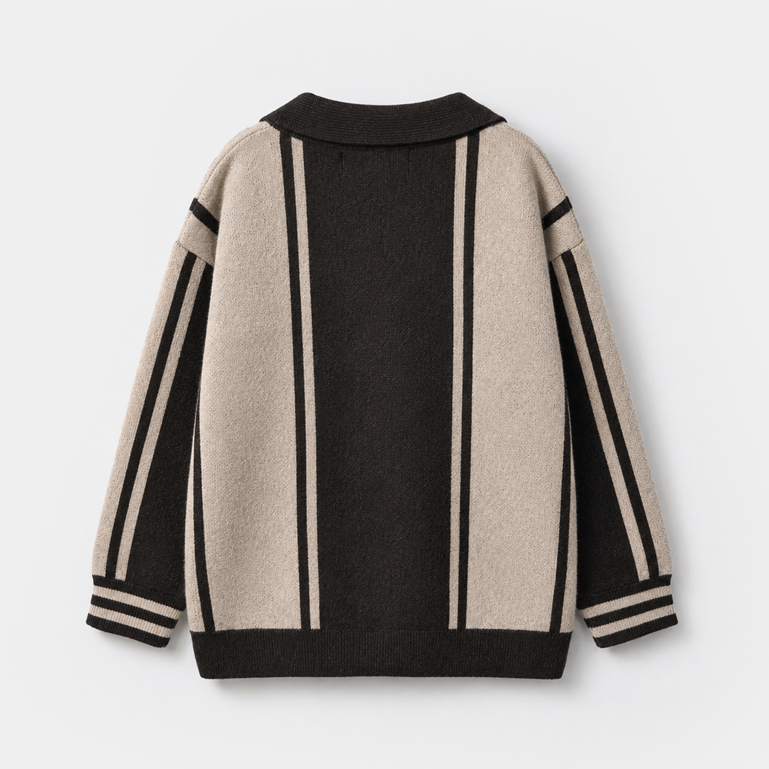 Boys Acrylic Sweater - Real Energy - Grey & Beige