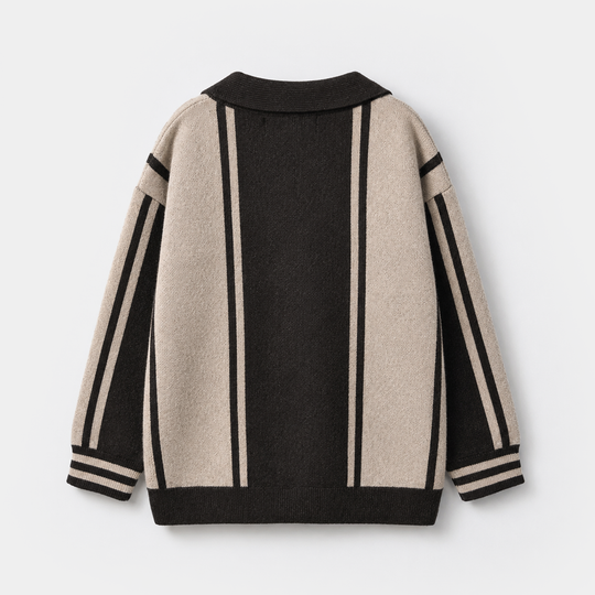 Boys Acrylic Sweater - Real Energy - Grey & Beige
