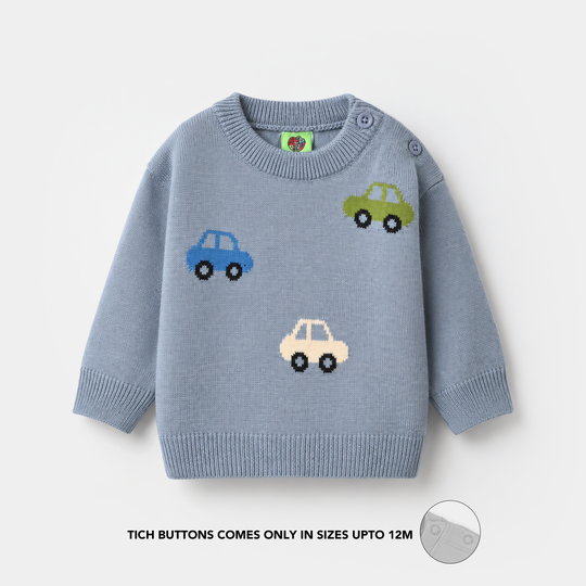 Infant Boys Acrylic Sweater - Traffic - Light Blue