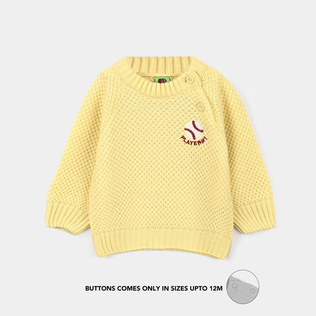 Infant Boys Acrylic Sweater-Player-Yellow