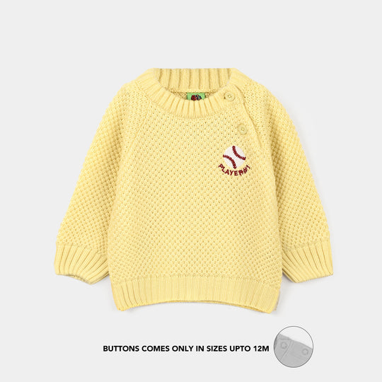 Infant Boys Acrylic Sweater-Player-Yellow