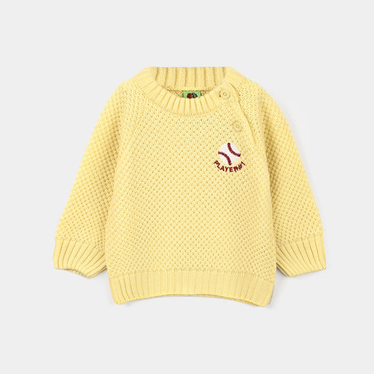 Infant Boys Acrylic Sweater-Player-Yellow