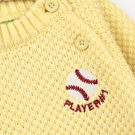 Infant Boys Acrylic Sweater-Player-Yellow