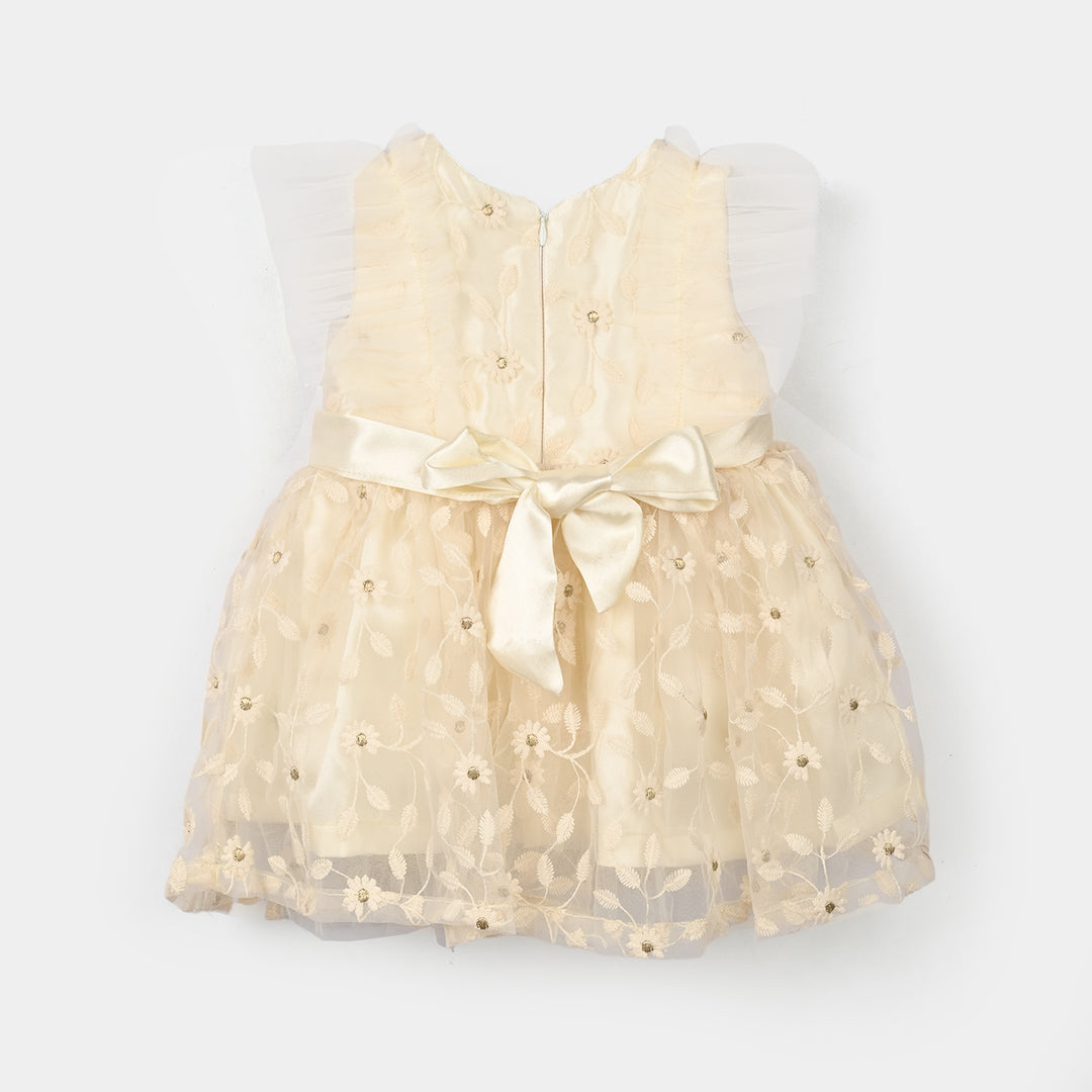 Infant Girls Net Fancy Frock Glam Angel - Cream