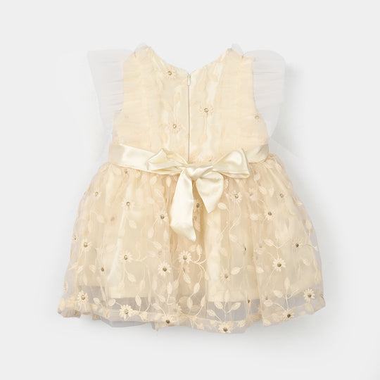 Infant Girls Net Fancy Frock Glam Angel - Cream