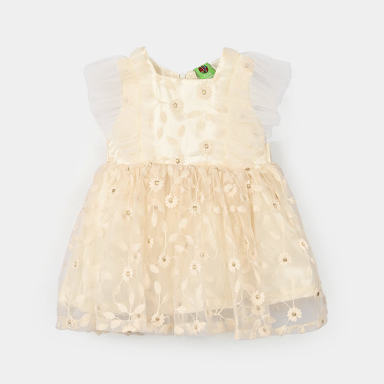 Infant Girls Net Fancy Frock Glam Angel - Cream