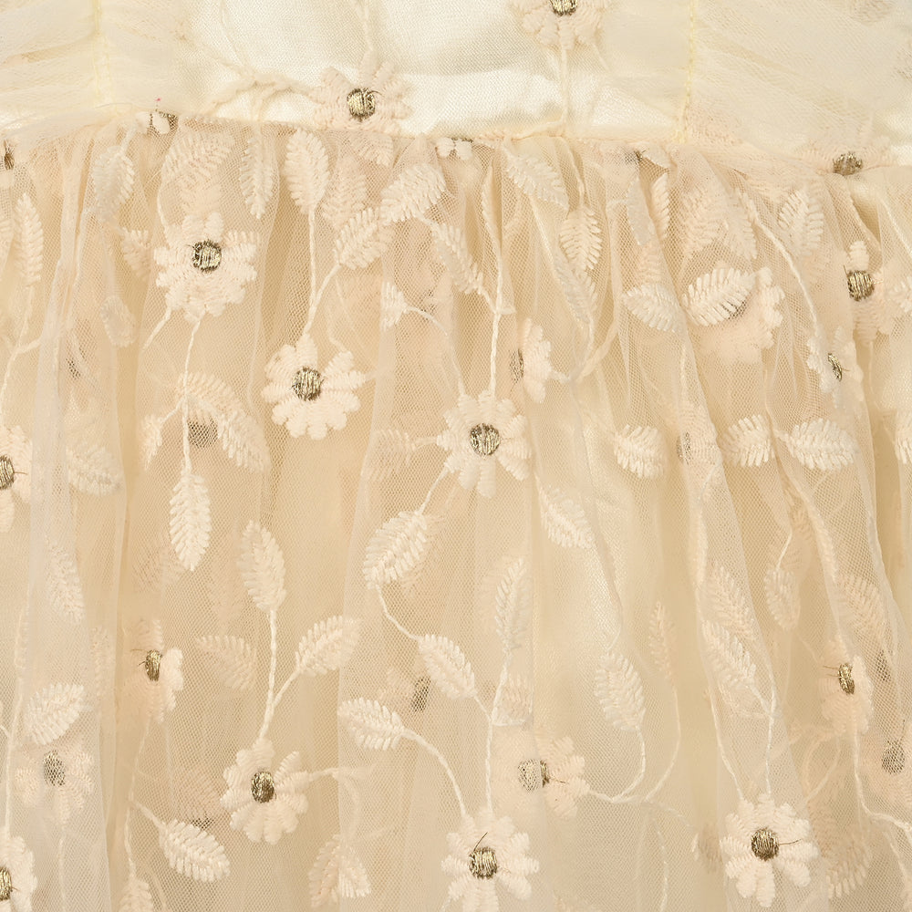 Infant Girls Net Fancy Frock Glam Angel - Cream