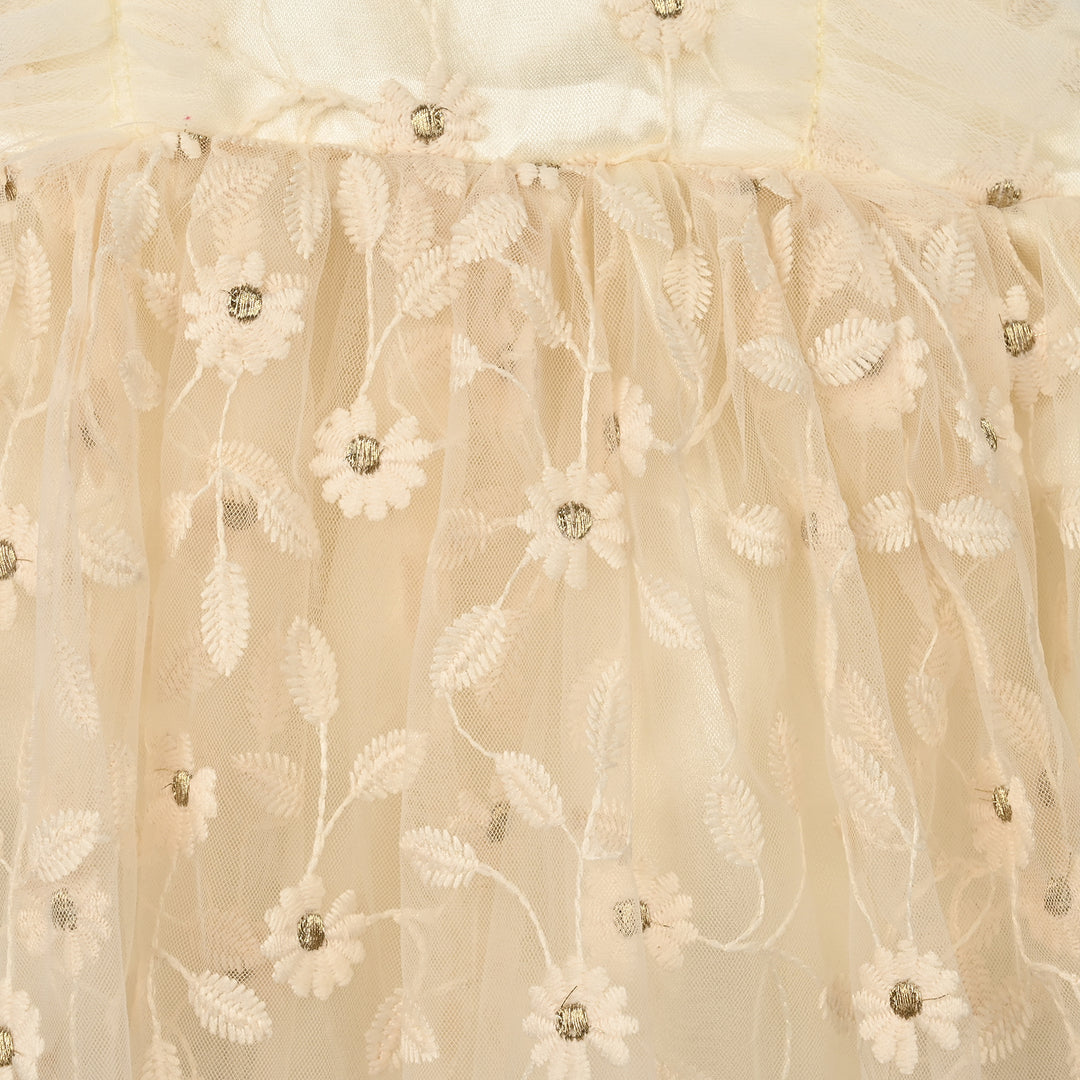 Infant Girls Net Fancy Frock Glam Angel - Cream