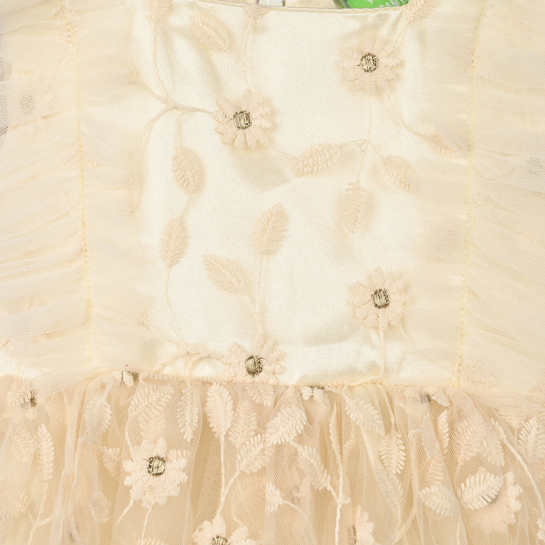 Infant Girls Net Fancy Frock Glam Angel - Cream