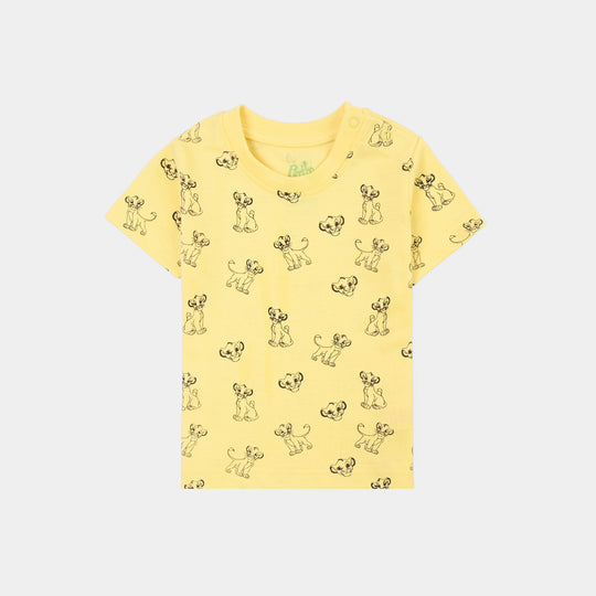 Infant Boys Poly Cotton Jersey Night Suit Character-Yellow