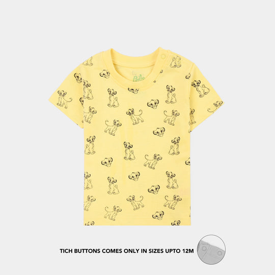 Infant Boys Poly Cotton Jersey Night Suit Character-Yellow