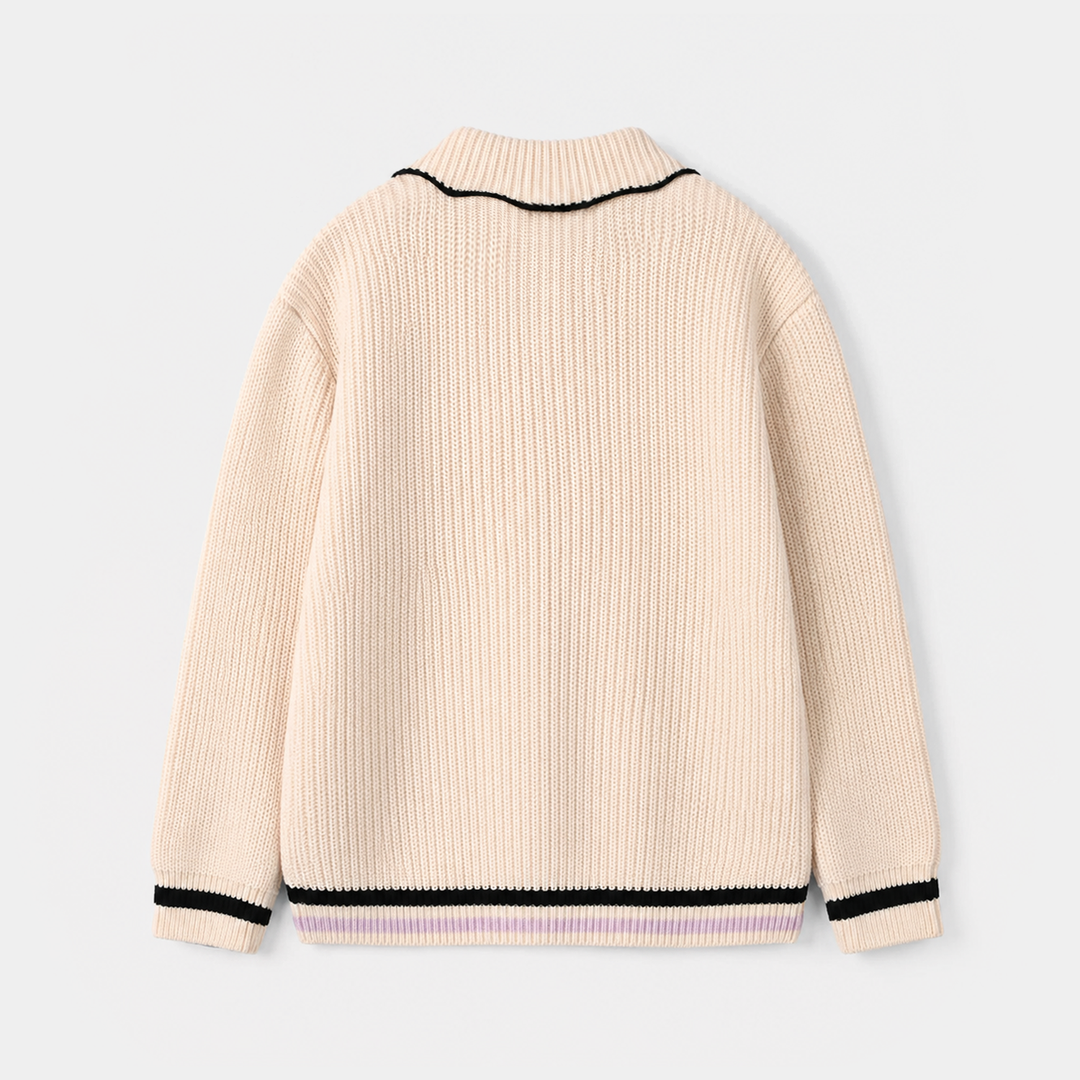 Girls Acrylic Sweater - Peter Pan - Cream
