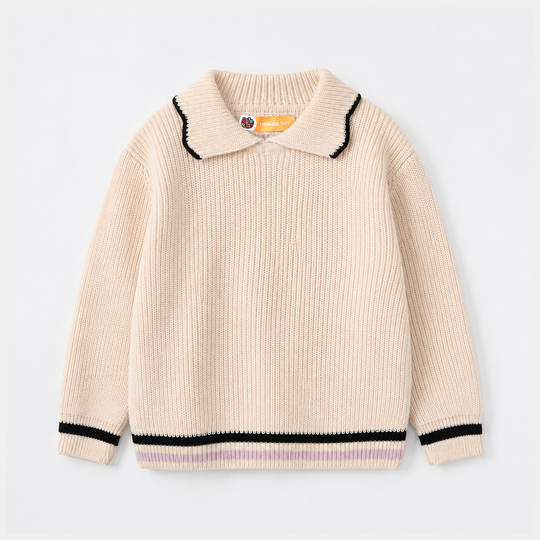 Girls Acrylic Sweater - Peter Pan - Cream
