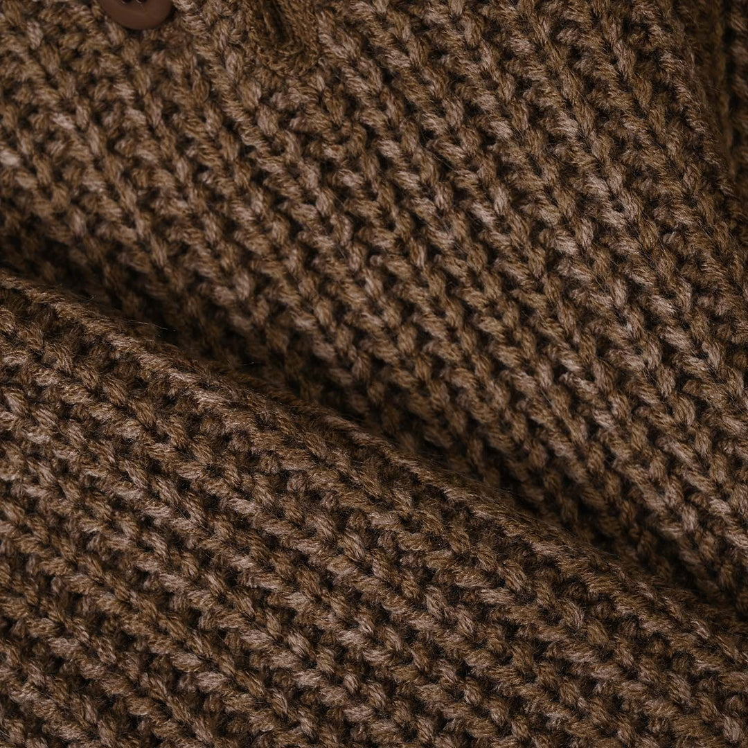 Infant Girls Acrylic Sweater-Quard Flower-BROWN