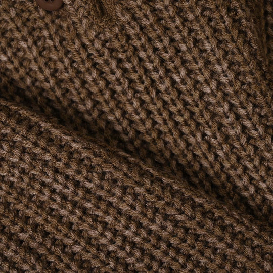 Infant Girls Acrylic Sweater-Quard Flower-BROWN