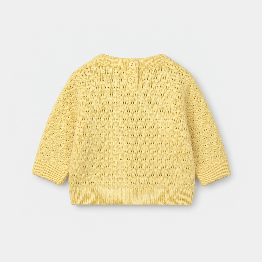 Infant Girls Acrylic Sweater - Magnolia - Lemon
