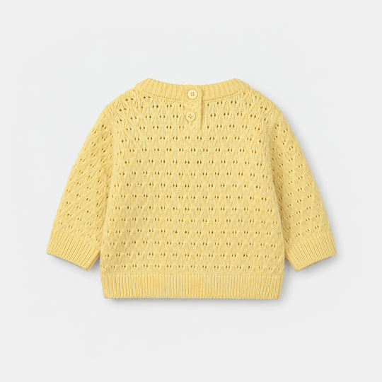 Infant Girls Acrylic Sweater - Magnolia - Lemon