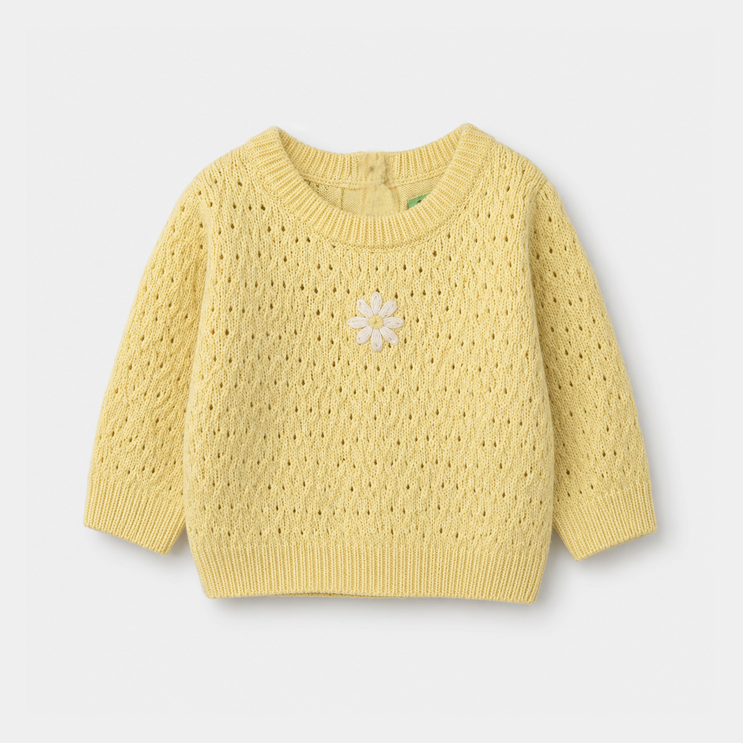 Infant Girls Acrylic Sweater - Magnolia - Lemon