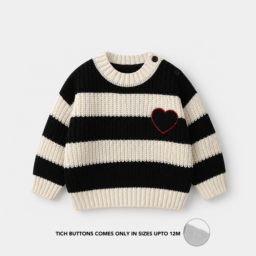 Infant Girls Acrylic Sweater - Adorable - Black & White