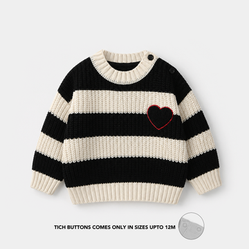 Infant Girls Acrylic Sweater - Adorable - Black & White