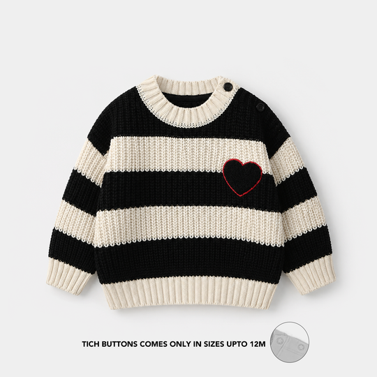 Infant Girls Acrylic Sweater - Adorable - Black & White