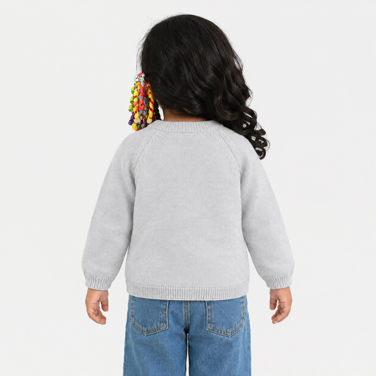 Infant Girls Acrylic Sweater-Cardigan-Lt.Grey