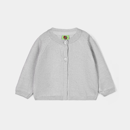 Infant Girls Acrylic Sweater-Cardigan-Lt.Grey